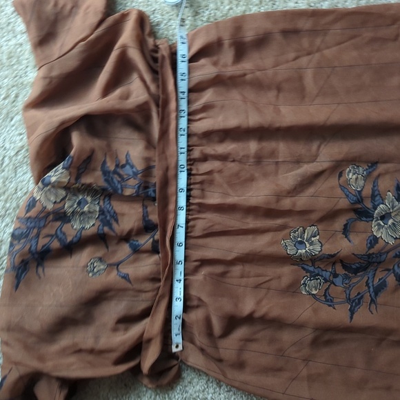 Vintage Floral Embroidered Brown Dress - Picture 11 of 11